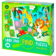 Gra Układanka Obserwacyjna Szukaj i Znajdź Puzzle Edukacyjne 2w1 ZWIERZĘTA