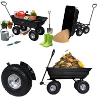 WÓZEK OGRODOWY TRANSPORTOWY POMPOWANE TERENOWE KOŁA WYWROTKA SKRĘTNY 100L