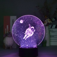 Lampka Nocna 3D Astronauta LED RGB Pilot Dotykowa Dla Dzieci