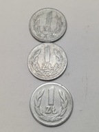 ZESTAW 3 MONET 1 zł PRL - rzadkie roczniki !!!