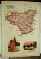 Mapa powiat Łukowski g Siedlecka chromolitografia atlas Bazewicz 1907 Łuków