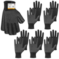 Rękawice robocze rękawiczki mocne ochronne antypoślizgowe materiałowe 5 par