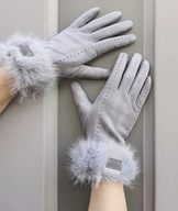 RĘKAWICZKI FUTERKOWE FUTERKIEM ocieplane zima vintage miłe kożuchem sexy