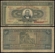BNA - GRECJA 1000 Drachm 1926 / 1928 nr 209123 # P100b # F