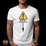 KOSZULKA MĘSKA RYZYKO ZADŁAWIENIA BIAŁA M