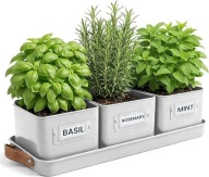 DONICZKI NA ZIOŁA ROŚLINY BAZYLIĘ ZESTAW 3x PODSTAWKA STALOWE NA PARAPET