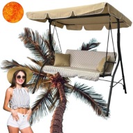 HUŚTAWKA OGRODOWA METALOWA 3 OSOBOWA ROZKŁADANA + DASZEK MATERAC PODUSZKI