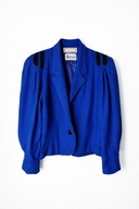 Vintage kobaltowy żakiet marynarka XL Mansfield Harrods wełna lata 80/90