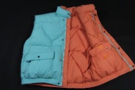 4 VINTAGE Styl Męska Dwustronna Puchowa Kamizela Grube Wypełnienie L