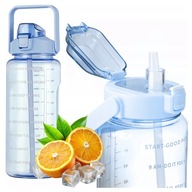 BIDON 2L NA WODĘ BUTELKA MOTYWACYJNA SPORTOWA Z RURKĄ FITNESS NA PREZENT