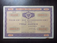Premiowy Bon Oszczędnościowy 1000 zł Emisja XIX1971