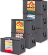 6x TORBA DO PRZECHOWYWANIA PUDEŁKA ORGANIZER DO SZAFY 60L ZESTAW