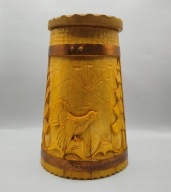 Myślistwo PIĘKNY drewniany kufel GŁUSZEC wielki 25