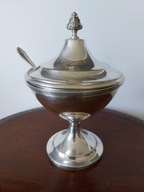 Cukiernica na stopie z nakrywką + łyżeczka