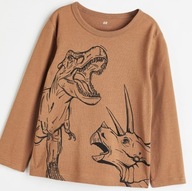 T-shirt dinozaury szkielet H&M r.134/140 długi rękaw