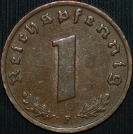 1 Reichspfennig 1937 F - ładny egzemplarz