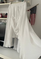 T biała zwiewna letnia urocza letnia nowoczesna maxi Ochenta M bawełniana