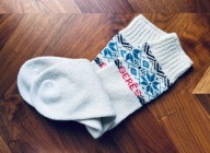 skarpetki wełniane zimowe norweski wzór apres ski grube vintage góralskie