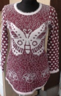 =LIN.H.H.ciekawy SWETER z motylem r 36/38