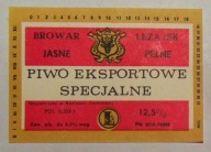 STARA ETYKIETA PIWO EKSPORTOWE SPECJALNE BROWAR LEŻAJSK - ROZLEWNIA
