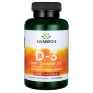 Kapsułki Swanson Health Products Vitamin D3 2000 IU witamina D3 60 szt.