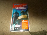 Kraków stary plan miasta autobusy tramwaje plastik map