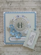 Kartka komunijna z motywem hostii