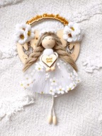 Aniołek makrama na chrzest prezent pamiątka chrztu świętego chrzciny