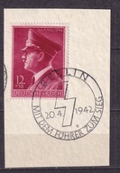 1942 DR Urodziny Hitlera Mi 813 na wycinku stempel okolicznościowy