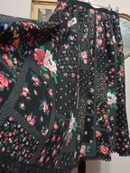 SPÓDNICA długa szeroka kwiaty z koronką 40 nowa