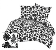 Pościel kora lux 140x200 + 1x60x70 guzik K 274 Liście palmy szare