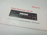 NOWA instrukcja obsługi radio BECKER Monte Carlo Mercedes W201 W124 książka