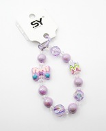 Zawieszka do telefonu kluczy akrylowe kulki fioletowe ciastko 3D paski