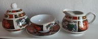 Porcelana Chińska Komplet Filiżanka +spodek, cukiernica, mlecznik