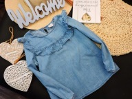 Lindex - bluzeczka ala jeans falbanka , boho 5/6 lat