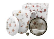 Kubek z zaparzaczem Safa Delikatne Kwiaty porcelana 380 ml w pudełku