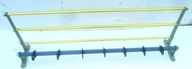 Wieszak ścienny metalowy z półką 72 cm, PRL XX w.
