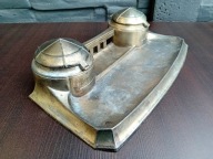 CYNA STARY KAŁAMARZ CYNOWY ART-DECO , LISTOWNIK , WIZYTOWNIK LATA 1920/40