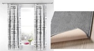 zestaw zasłony GAZETA i dywan Ikea szary biały pasy przejście dla pieszych