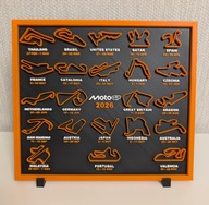 Kalendarz MotoGP 2026 3D daty wyścigów, prezent dla fana VR46, Marc Márquez