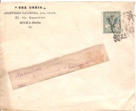 RZYM -KORYTNICA -koperta firmowa VOX URBIS -obieg 1913 rok