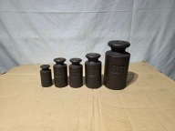 Stare odważniki handlowe z okresu Prl-u - zestaw 0.5-5kg