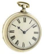 Masywny, srebrny zegarek szpindlowy. Pięknie zachowany, sprawny. 1839 r.