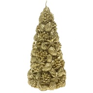 Świeca choinka świąteczna złota glamour tradycyjna parafinowa Gold Homiee