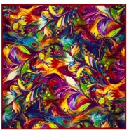 100 % jedwab jedwabna chusta apaszka gawroszka wiosenna kolorowa folk