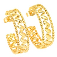 51012 KOLCZYKI 18K POZŁACANE 35/9 MM koła ze spiralą