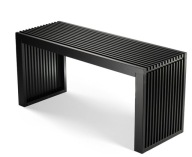 Ławka bambusowa z litego drewna czarna przedpokój taras salon balkno