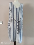 NUTMEG sukienka lniana kieszenie wiązanie 42/44