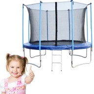TRAMPOLINA DLA DZIECI OGRODOWA DUŻA BEZPIECZNA PREMIUM XXL 150 KG 312 CM