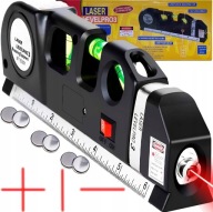 PRAKTYCZNA POZIOMICA LASEROWA PRECYZYJNA Z MIARKĄ 250CM LASER 3 LIBELKI